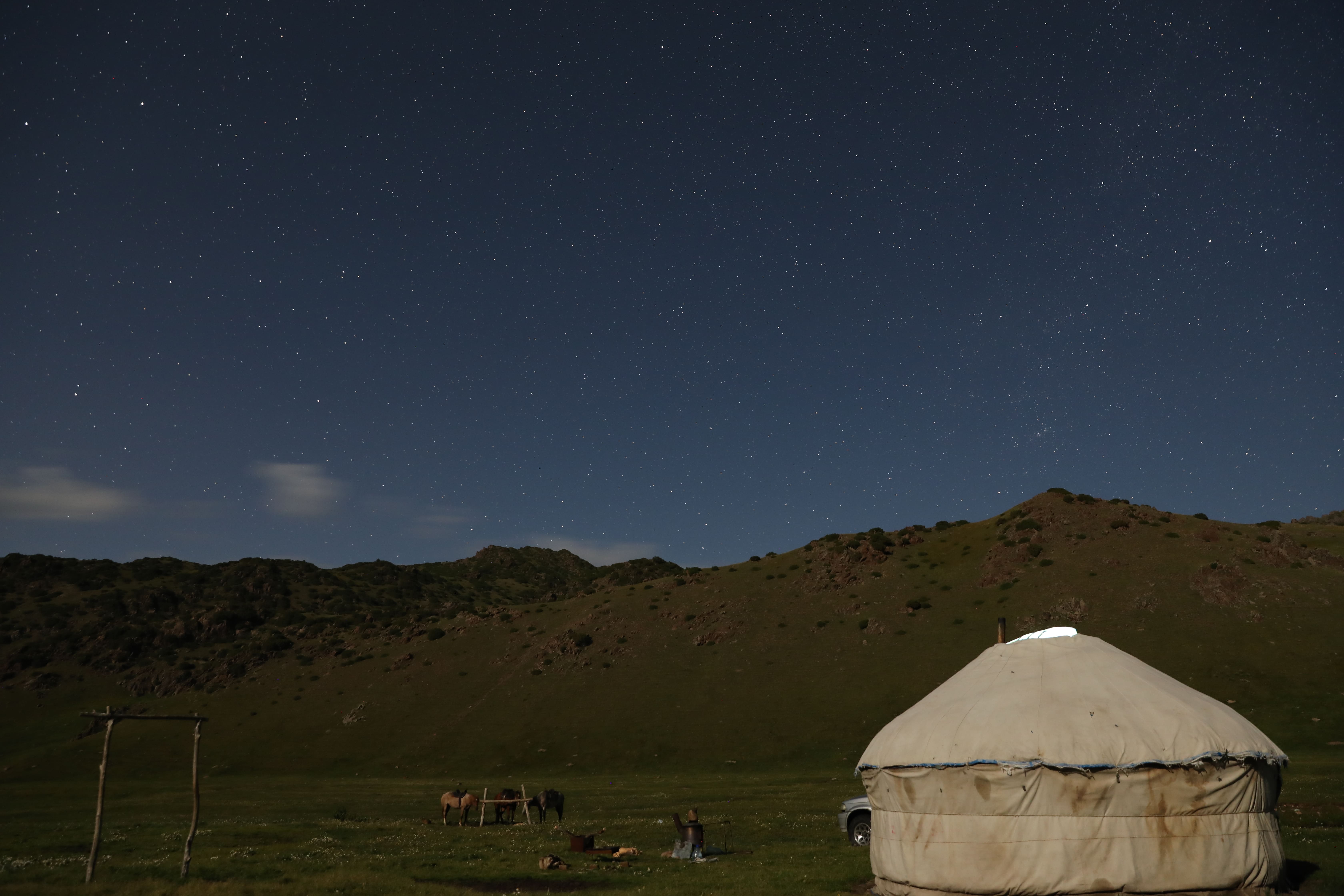 Shanyrak under the starry sky. Mukhtor Kholdorbekov